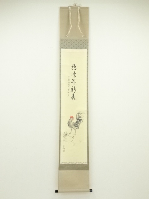 JAPANESE HANGING SCROLL / HAND PAINTED / ROOSTER